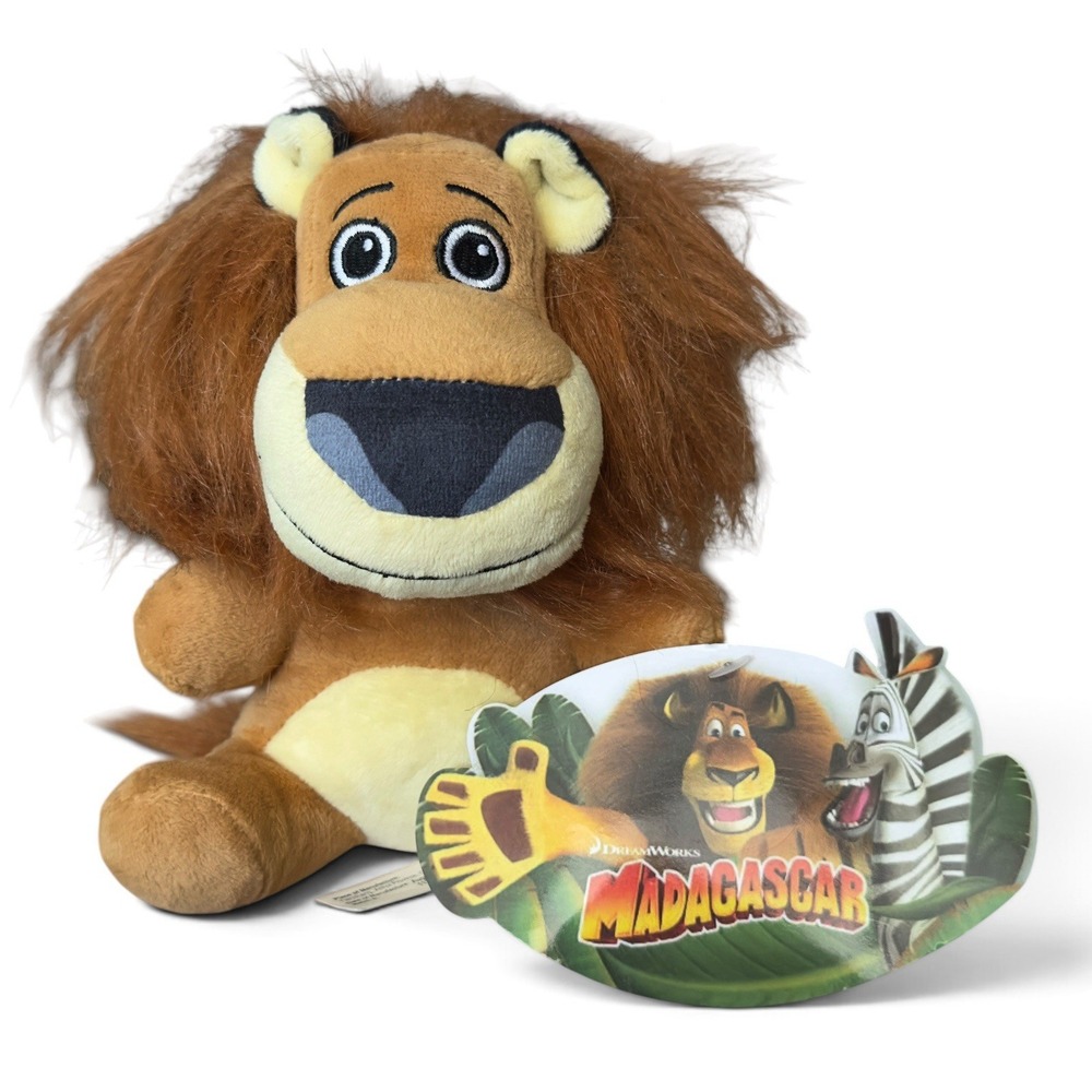 Alex The Lion Dreamworks Cartoon Madagascar 7" Plush Stuffed Animal New